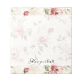 Pink Roses Floral  Notitieblok (Voorkant)