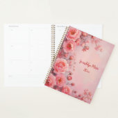 Pink Roses Floral Spiral-Bound Planner Botanical (Display)