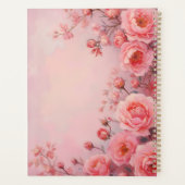 Pink Roses Floral Spiral-Bound Planner Botanical (Achterkant)