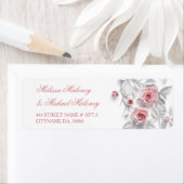 Pink Roses Floral White | Wedding Etiket (Insitu)