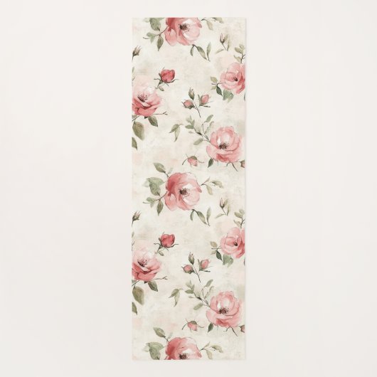 Pink Roses Floral  Yogamat (Achterkant)