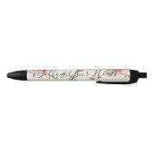 Pink Roses Floral Zwarte Inkt Pen (Bodem)