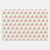 Pink Roses Flowers and Greenery Inpakpapier Vel (Voorkant)