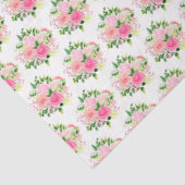 Pink Roses Flowers and Greenery Tissuepapier (Detail)