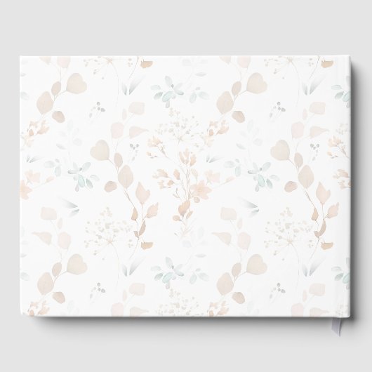 Pink Roses Foliage 50th Wedding Anniversary Gastenboek (Achterkant)