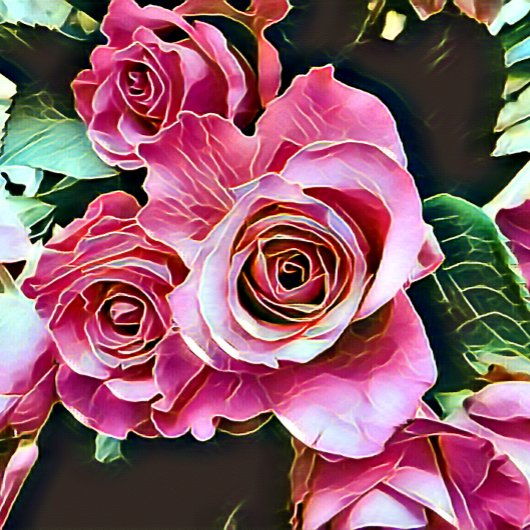 PINK ROSES FOTO AFDRUK