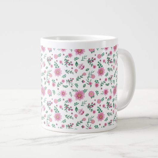 Pink Roses Galore Grote Koffiekop (Voorkant rechts)