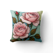 Pink Roses Glas in lood