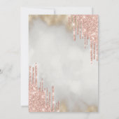 Pink Roses Glitter Drips Gold 80th Birthday   Kaart (Achterkant)