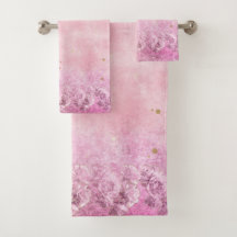Pink Roses Grunge Damask - Badhanddoek set