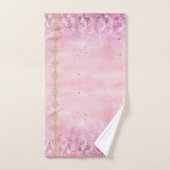 Pink Roses Grunge Damask - Badhanddoek set Bad Handdoek (Handdoek)