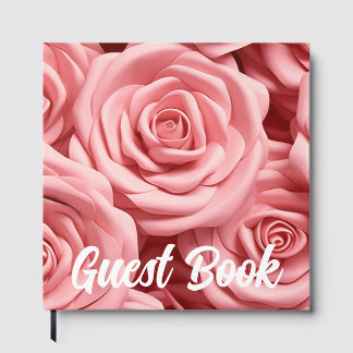 Pink Roses Guest Book Gastenboek