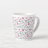 Pink Roses in overvloed Latte Mok (Rechterhoek)