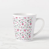 Pink Roses in overvloed Latte Mok (Rechts)