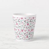 Pink Roses in overvloed Latte Mok (Voorkant)