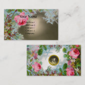 PINK ROSES & JASMINES MONOGRAM GEM STONE grijs Visitekaartje (Voorkant / Achterkant)