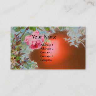 PINK ROSES & JASMINES MONOGRAM GEM STONE oranje Visitekaartje