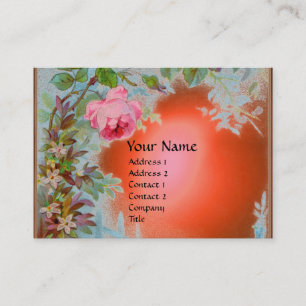 PINK ROSES & JASMINES MONOGRAM GEM STONE oranje Visitekaartje