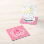 Pink roses kartonnen onderzetters (Insitu)