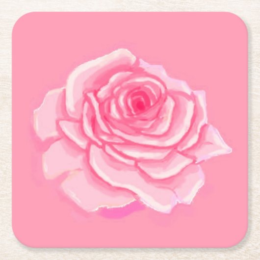 Pink roses kartonnen onderzetters (Voorkant)