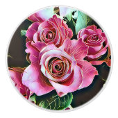 PINK ROSES KERAMISCHE KNOP (Voorkant)