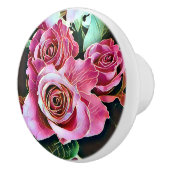 PINK ROSES KERAMISCHE KNOP (Rechts)