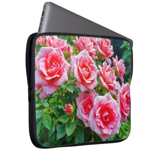 Pink Roses Laptop Sleeve (Voorkant Rechts)