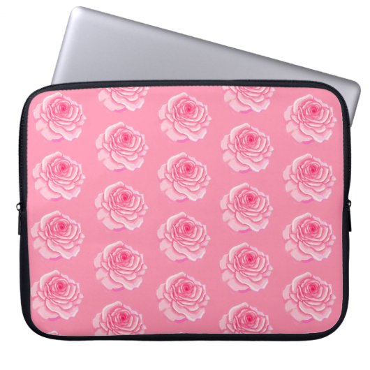 Pink roses laptop sleeve (Voorkant)