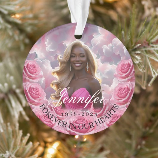 Pink Roses Memorial Christmas Tree Ornament  (Boom)
