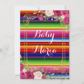 Pink Roses Mexican Fiesta Baby shower Kaart (Achterkant)