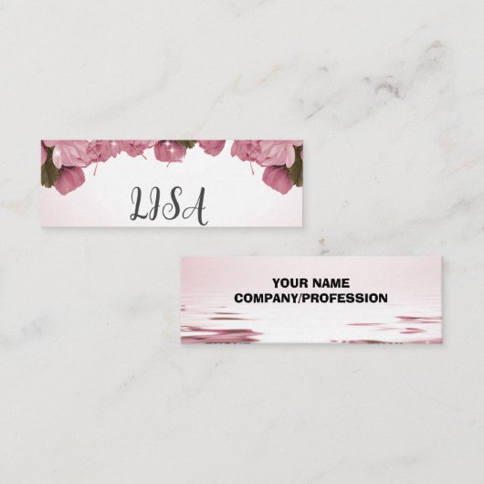 PINK ROSES MINI VISITEKAARTJE (Voorkant / Achterkant)