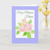 Pink Roses Moederdag Kaart: Welsh Groet Kaart (Gele Bloem)