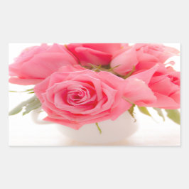 Pink roses | mothersday | birthday | rechthoekige sticker