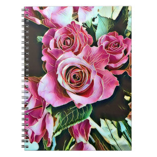 PINK ROSES NOTITIEBOEK