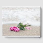 Pink Roses On Beach for Memorial Service Gastenboek (Achterkant)