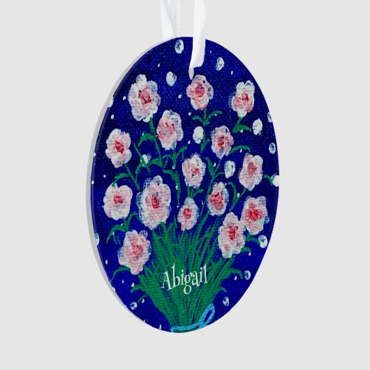 Pink Roses Personalized Acrylic Ornament (voorkant)