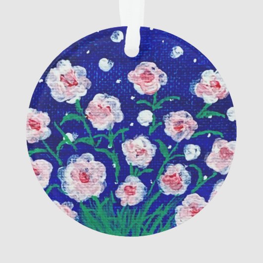 Pink Roses Personalized Acrylic Ornament (achterkant)