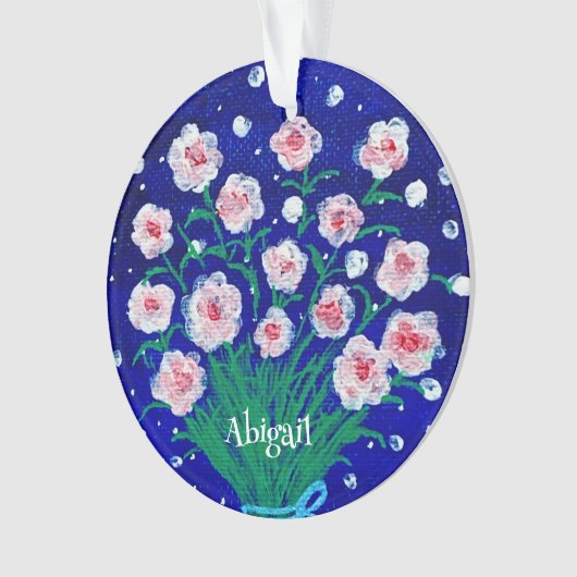 Pink Roses Personalized Acrylic Ornament (voorkant)