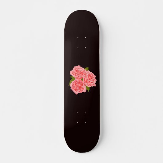 Pink roses persoonlijk skateboard (Voorkant)
