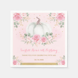 Pink Roses Pumpkin Verjaardag Baby shower Favoriet Servet