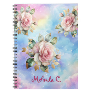 Pink Roses & Rainbow Clouds Notitieboek