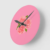 Pink roses ronde klok (Hoek)