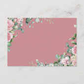 Pink Roses Script Advice And Wishes Graduation Informatiekaartje (Achterkant)