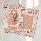 Pink Roses-script Sympathy Memorial Funeral Bedankkaart