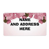 PINK ROSES SHIPPING ADRESETIKETTEN ETIKET (Voorkant)