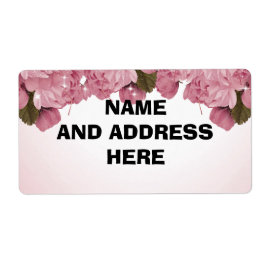 PINK ROSES SHIPPING ADRESETIKETTEN ETIKET