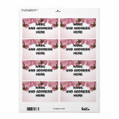 PINK ROSES SHIPPING ADRESETIKETTEN ETIKET (Full Sheet)