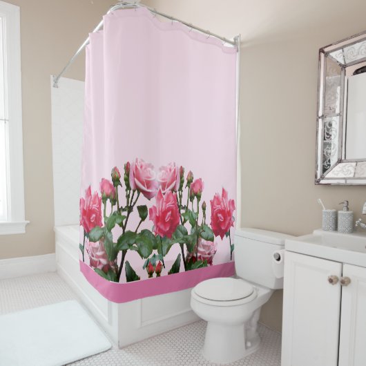PINK ROSES SHOWER CURTAE DOUCHEGORDIJN (In situ)