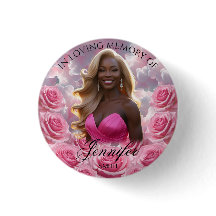 Pink Roses Sky Memorial Button Pink Sky Memorial