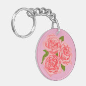Pink roses sleutelhanger (Voorkant Links)